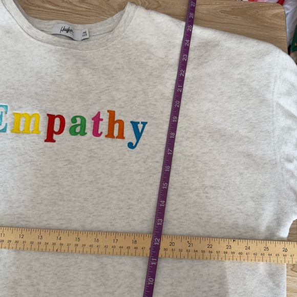 Mayfair One Size Empathy Sweatshirt Grey Lounge Comfy Minimal Embroidered - Picture 6 of 8